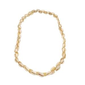 Cowrie Lei necklace Cream and Tan Sea shell Wedding Boho Beach Wear Shiny
